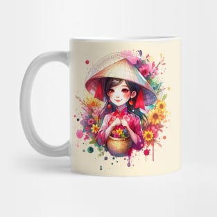 Watercolor Tet Girl Mug